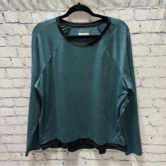COLUMBIA Womens Omni-Wick Advanced Evaporation Long Sleeve Green Black XL - Picture 1 of 9
